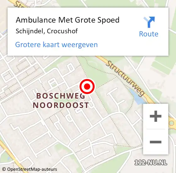 Locatie op kaart van de 112 melding: Ambulance Met Grote Spoed Naar Schijndel, Crocushof op 22 oktober 2016 23:13