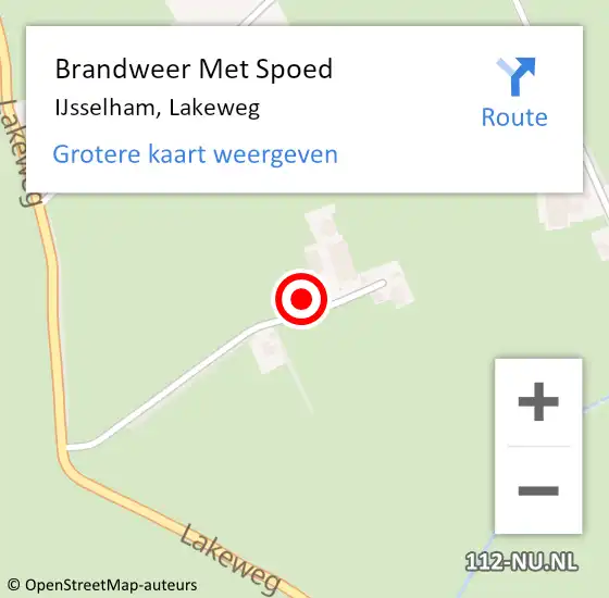 Locatie op kaart van de 112 melding: Brandweer Met Spoed Naar IJsselham, Lakeweg op 24 oktober 2016 00:51