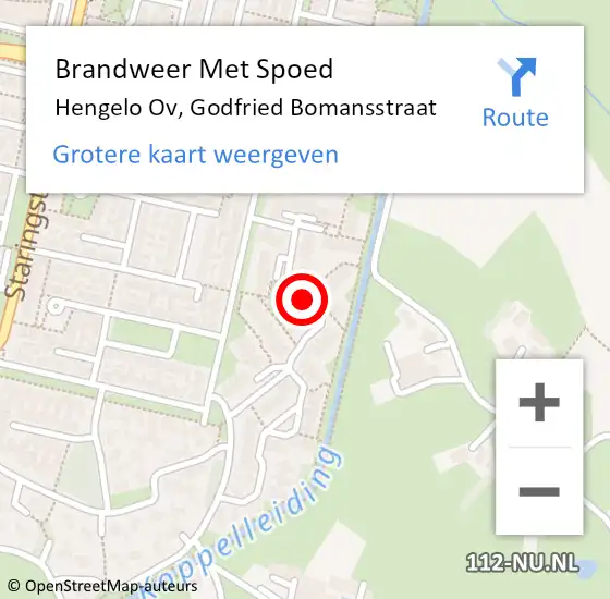 Locatie op kaart van de 112 melding: Brandweer Met Spoed Naar Hengelo Ov, Godfried Bomansstraat op 31 december 2013 12:36