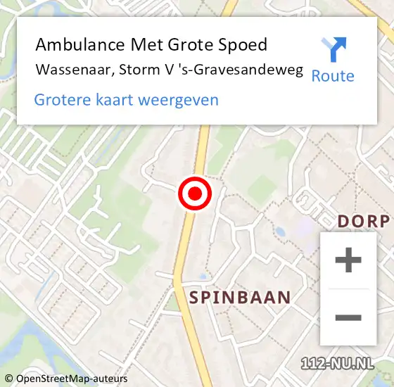 Locatie op kaart van de 112 melding: Ambulance Met Grote Spoed Naar Wassenaar, Storm V 's-Gravesandeweg op 25 oktober 2016 18:42