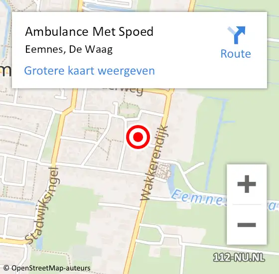Locatie op kaart van de 112 melding: Ambulance Met Spoed Naar Eemnes, De Waag op 25 oktober 2016 20:01