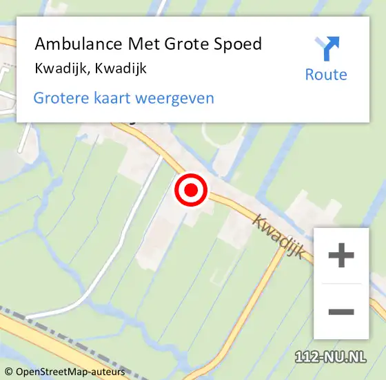 Locatie op kaart van de 112 melding: Ambulance Met Grote Spoed Naar Kwadijk, Kwadijk op 25 oktober 2016 21:30