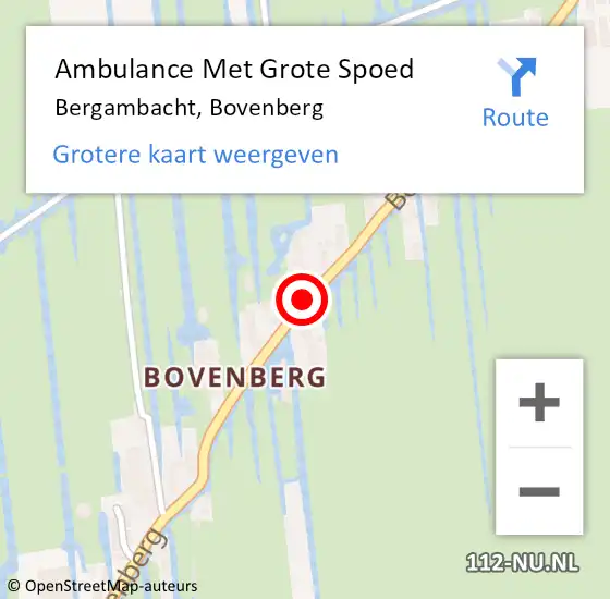 Locatie op kaart van de 112 melding: Ambulance Met Grote Spoed Naar Bergambacht, Bovenberg op 26 oktober 2016 11:11