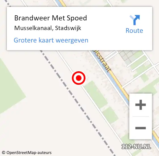 Locatie op kaart van de 112 melding: Brandweer Met Spoed Naar Musselkanaal, Stadswijk op 27 oktober 2016 17:51