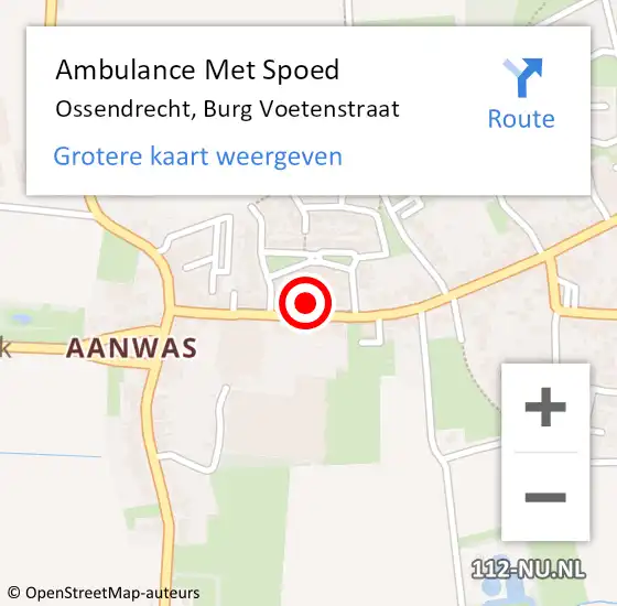 Locatie op kaart van de 112 melding: Ambulance Met Spoed Naar Ossendrecht, Burg Voetenstraat op 27 oktober 2016 19:38