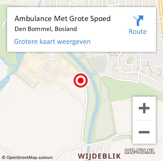 Locatie op kaart van de 112 melding: Ambulance Met Grote Spoed Naar Den Bommel, Bosland op 28 oktober 2016 09:03