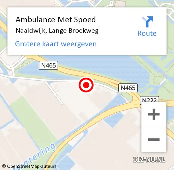 Locatie op kaart van de 112 melding: Ambulance Met Spoed Naar Naaldwijk, Lange Broekweg op 28 oktober 2016 13:21