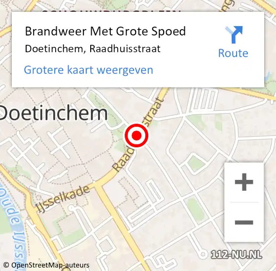 Locatie op kaart van de 112 melding: Brandweer Met Grote Spoed Naar Doetinchem, Raadhuisstraat op 28 oktober 2016 19:03
