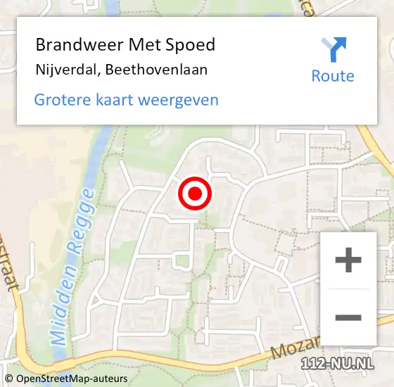 Locatie op kaart van de 112 melding: Brandweer Met Spoed Naar Nijverdal, Beethovenlaan op 28 oktober 2016 20:12