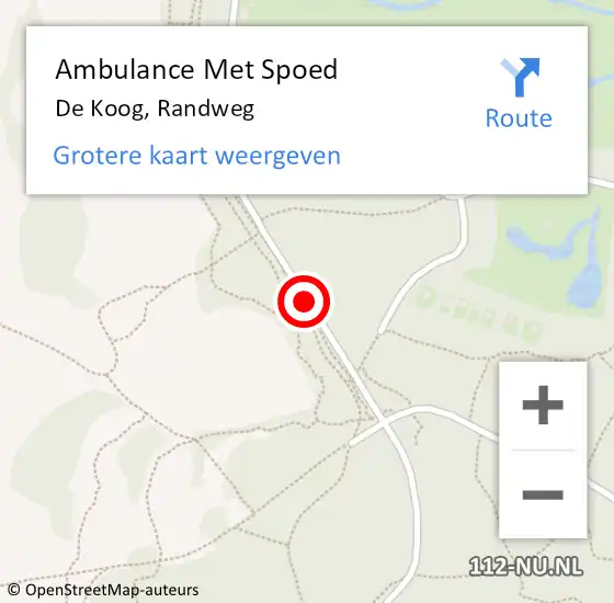 Locatie op kaart van de 112 melding: Ambulance Met Spoed Naar De Koog, Randweg op 29 oktober 2016 14:16