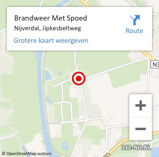Locatie op kaart van de 112 melding: Brandweer Met Spoed Naar Nijverdal, Jipkesbeltweg op 31 december 2013 16:46