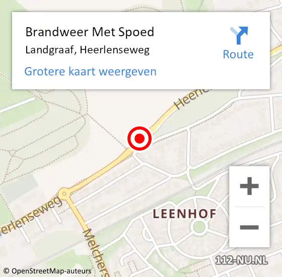 Locatie op kaart van de 112 melding: Brandweer Met Spoed Naar Landgraaf, Heerlenseweg op 31 oktober 2016 09:37