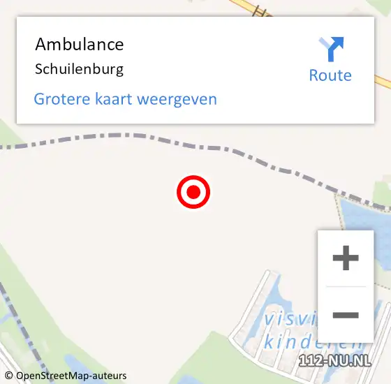 Locatie op kaart van de 112 melding: Ambulance Schuilenburg op 31 oktober 2016 12:30