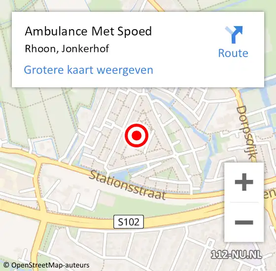 Locatie op kaart van de 112 melding: Ambulance Met Spoed Naar Rhoon, Jonkerhof op 31 oktober 2016 13:31