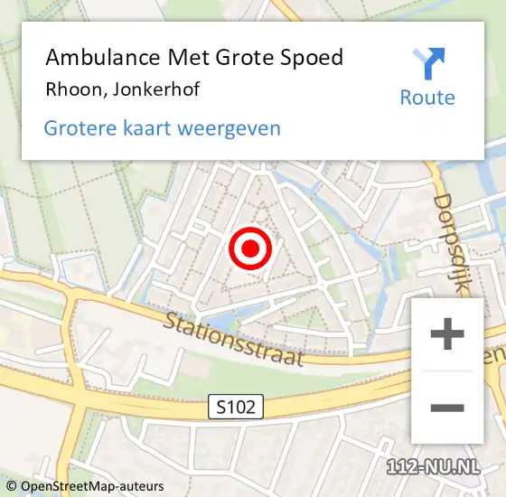 Locatie op kaart van de 112 melding: Ambulance Met Grote Spoed Naar Rhoon, Jonkerhof op 31 oktober 2016 13:33
