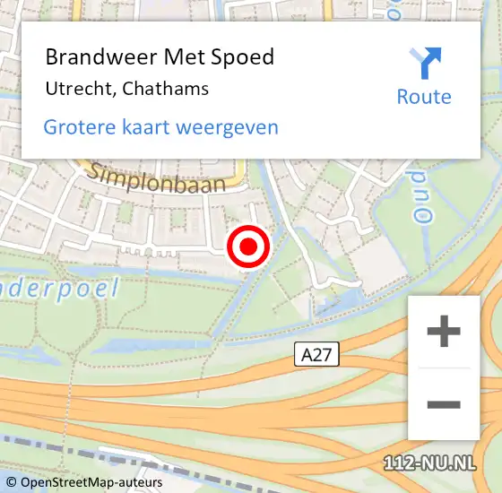 Locatie op kaart van de 112 melding: Brandweer Met Spoed Naar Utrecht, Chathams op 31 december 2013 19:28