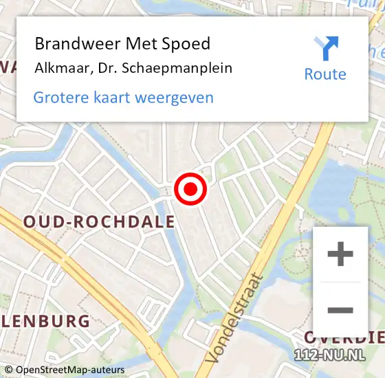 Locatie op kaart van de 112 melding: Brandweer Met Spoed Naar Alkmaar, Dr. Schaepmanplein op 31 december 2013 19:53