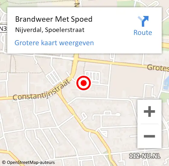 Locatie op kaart van de 112 melding: Brandweer Met Spoed Naar Nijverdal, Spoelerstraat op 31 december 2013 20:20