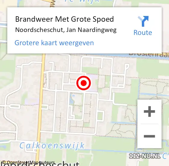 Locatie op kaart van de 112 melding: Brandweer Met Grote Spoed Naar Noordscheschut, Jan Naardingweg op 2 november 2016 03:03