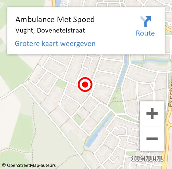 Locatie op kaart van de 112 melding: Ambulance Met Spoed Naar Vught, Dovenetelstraat op 3 november 2016 03:22