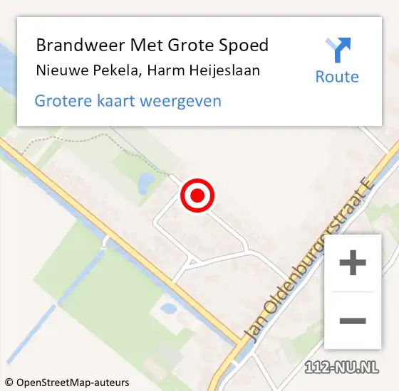 Locatie op kaart van de 112 melding: Brandweer Met Grote Spoed Naar Nieuwe Pekela, Harm Heijeslaan op 31 december 2013 22:36