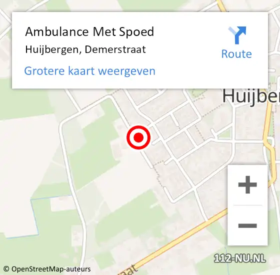 Locatie op kaart van de 112 melding: Ambulance Met Spoed Naar Huijbergen, Demerstraat op 4 november 2016 16:20