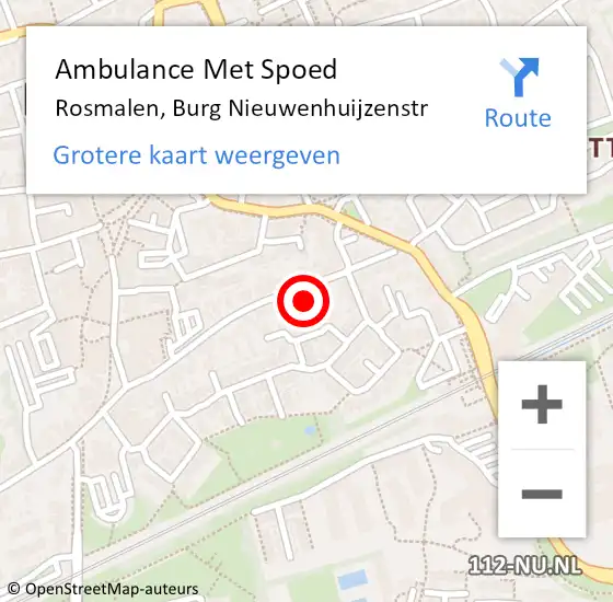 Locatie op kaart van de 112 melding: Ambulance Met Spoed Naar Rosmalen, Burg Nieuwenhuijzenstr op 4 november 2016 22:59