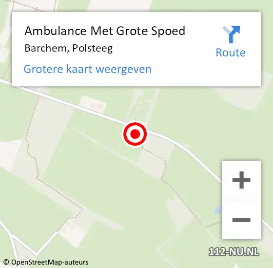 Locatie op kaart van de 112 melding: Ambulance Met Grote Spoed Naar Barchem, Polsteeg op 5 november 2016 20:52