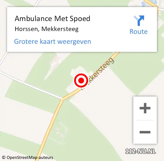Locatie op kaart van de 112 melding: Ambulance Met Spoed Naar Horssen, Mekkersteeg op 6 november 2016 02:18