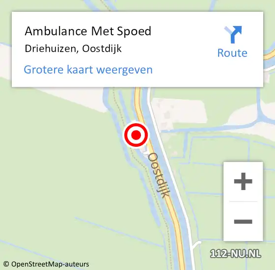 Locatie op kaart van de 112 melding: Ambulance Met Spoed Naar Driehuizen, Oostdijk op 6 november 2016 02:50