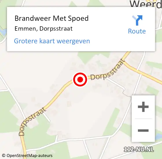 Locatie op kaart van de 112 melding: Brandweer Met Spoed Naar Emmen, Dorpsstraat op 1 januari 2014 00:31