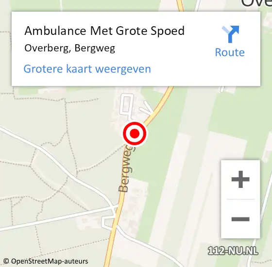 Locatie op kaart van de 112 melding: Ambulance Met Grote Spoed Naar Overberg, Bergweg op 6 november 2016 10:35