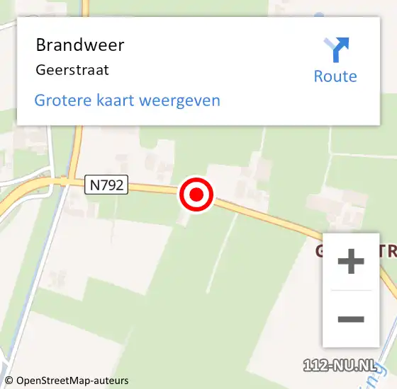 Locatie op kaart van de 112 melding: Brandweer Geerstraat op 1 januari 2014 01:28