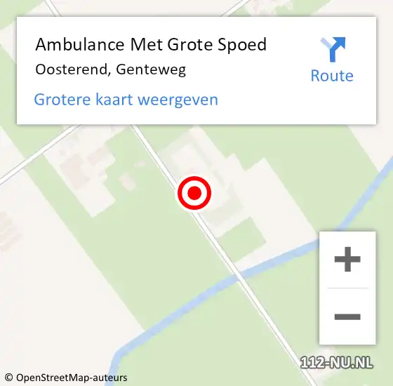 Locatie op kaart van de 112 melding: Ambulance Met Grote Spoed Naar Oosterend, Genteweg op 8 november 2016 07:24