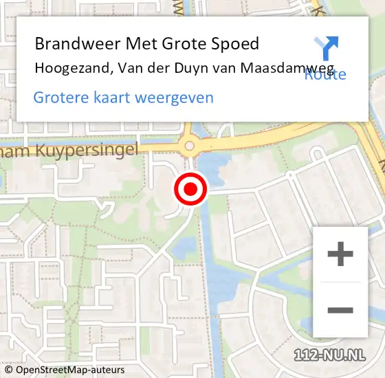 Locatie op kaart van de 112 melding: Brandweer Met Grote Spoed Naar Hoogezand, Van der Duyn van Maasdamweg op 8 november 2016 15:36