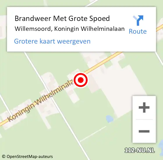 Locatie op kaart van de 112 melding: Brandweer Met Grote Spoed Naar Willemsoord, Koningin Wilhelminalaan op 8 november 2016 18:46