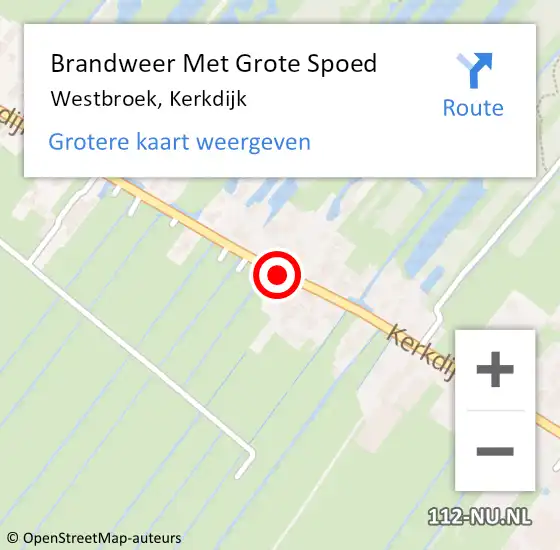 Locatie op kaart van de 112 melding: Brandweer Met Grote Spoed Naar Westbroek, Kerkdijk op 1 januari 2014 02:17