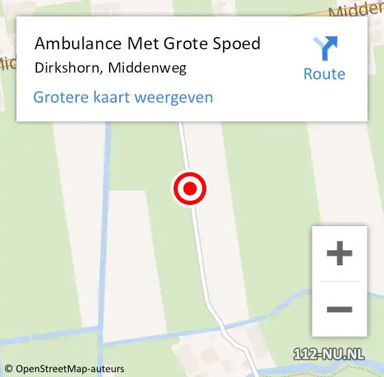 Locatie op kaart van de 112 melding: Ambulance Met Grote Spoed Naar Dirkshorn, Middenweg op 9 november 2016 09:41
