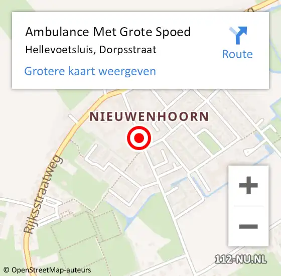 Locatie op kaart van de 112 melding: Ambulance Met Grote Spoed Naar Hellevoetsluis, Dorpsstraat op 9 november 2016 17:48