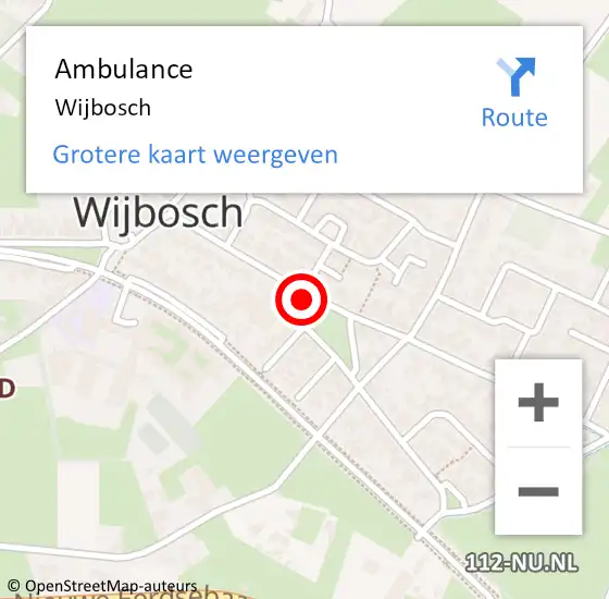 Locatie op kaart van de 112 melding: Ambulance Wijbosch op 10 november 2016 07:08