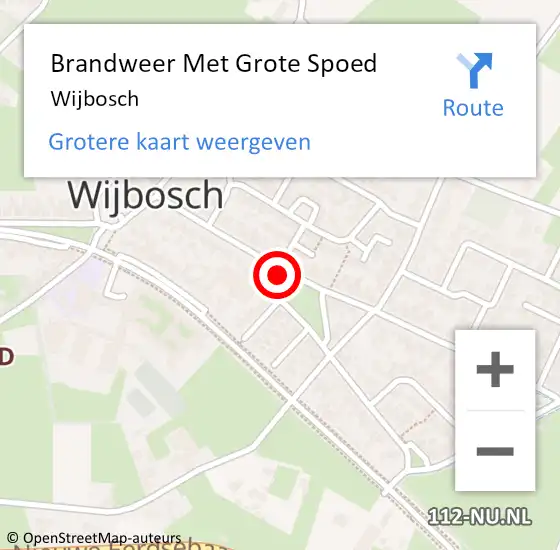 Locatie op kaart van de 112 melding: Brandweer Met Grote Spoed Naar Wijbosch op 10 november 2016 07:09