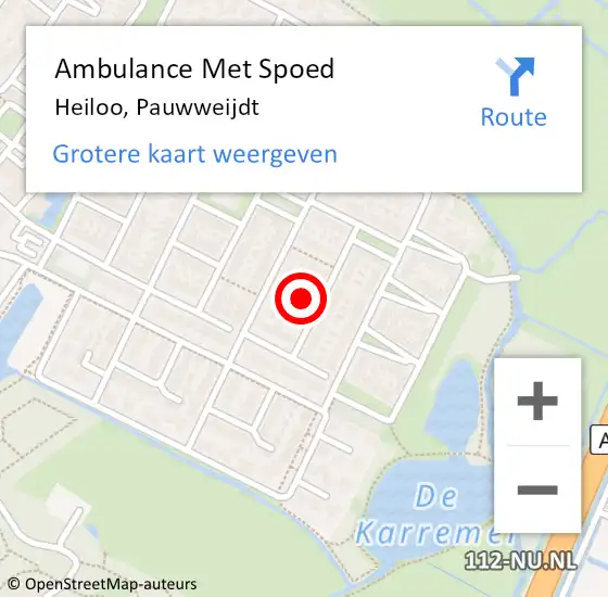 Locatie op kaart van de 112 melding: Ambulance Met Spoed Naar Heiloo, Pauwweijdt op 10 november 2016 10:40