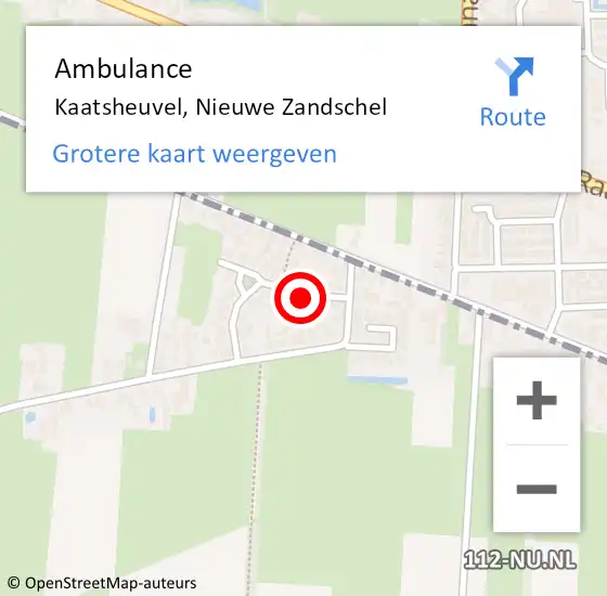 Locatie op kaart van de 112 melding: Ambulance Kaatsheuvel, Nieuwe Zandschel op 10 november 2016 22:03