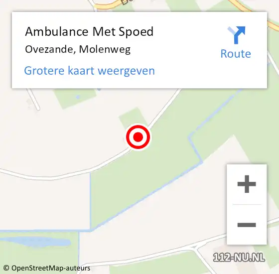 Locatie op kaart van de 112 melding: Ambulance Met Spoed Naar Ovezande, Molenweg op 11 november 2016 01:00