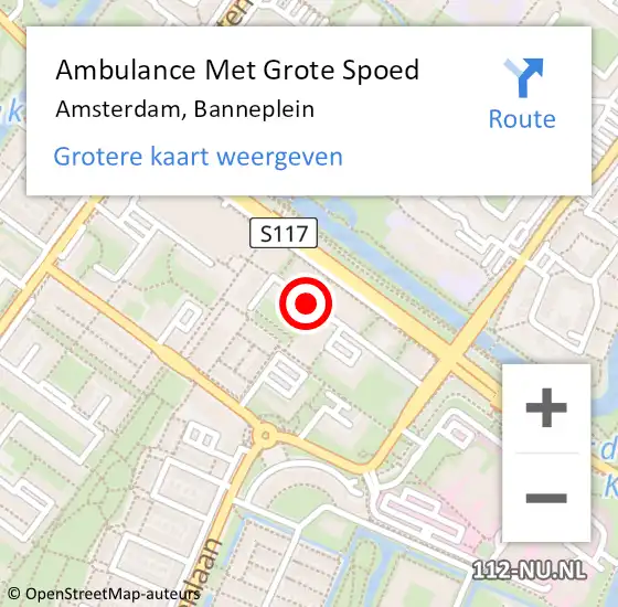Locatie op kaart van de 112 melding: Ambulance Met Grote Spoed Naar Amsterdam, Banneplein op 11 november 2016 14:54