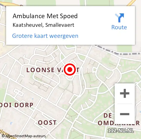 Locatie op kaart van de 112 melding: Ambulance Met Spoed Naar Kaatsheuvel, Smallevaert op 11 november 2016 17:39