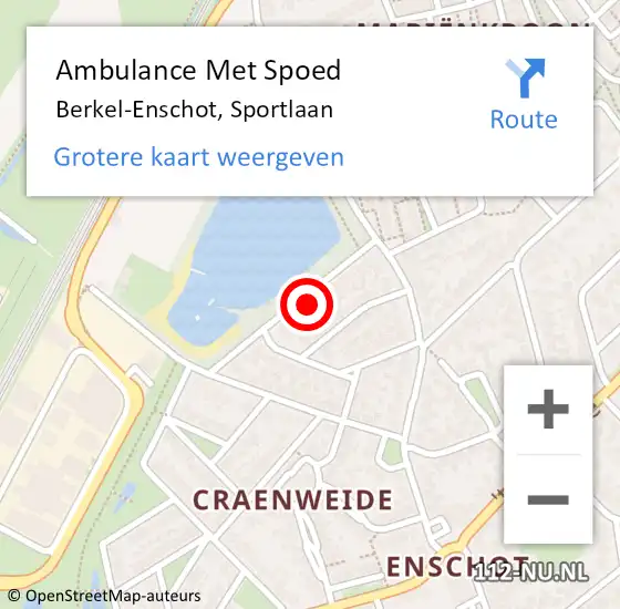 Locatie op kaart van de 112 melding: Ambulance Met Spoed Naar Berkel-Enschot, Sportlaan op 11 november 2016 19:18
