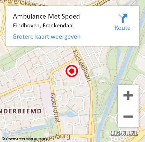 Locatie op kaart van de 112 melding: Ambulance Met Spoed Naar Eindhoven, Frankendaal op 11 november 2016 23:10