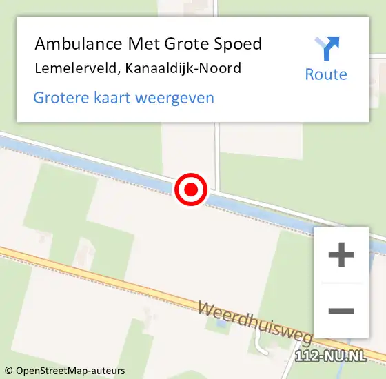 Locatie op kaart van de 112 melding: Ambulance Met Grote Spoed Naar Lemelerveld, Kanaaldijk-Noord op 12 november 2016 10:12