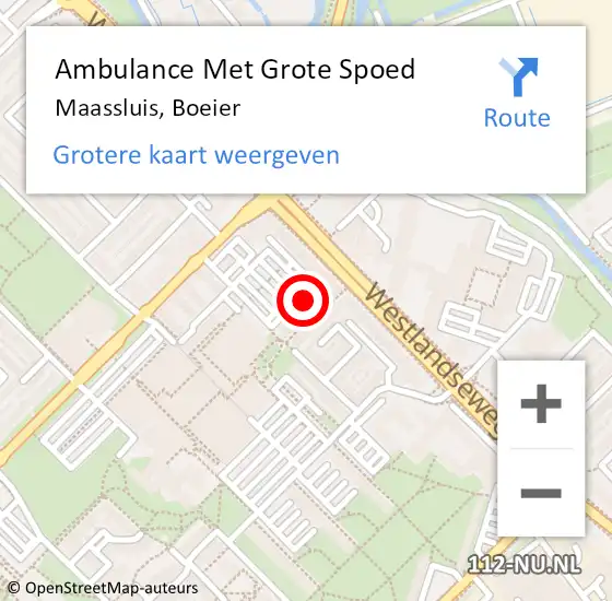 Locatie op kaart van de 112 melding: Ambulance Met Grote Spoed Naar Maassluis, Boeier op 12 november 2016 22:18